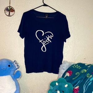 Large Faith Based T-Shirt, Dark Blue, Soft Material, Comfortable, Light Weighted